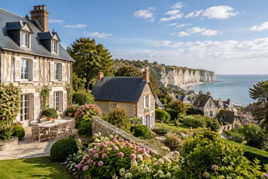 découvrez nos petites maisons à vendre à veules-les-roses avec vue sur mer. trouvez votre bien idéal dans ce charmant village normand.